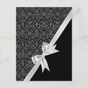 Carte Postale Belle élégante et tendance damask noir et blanc