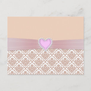 Carte Postale Belle élégante perles blanches effet coeur