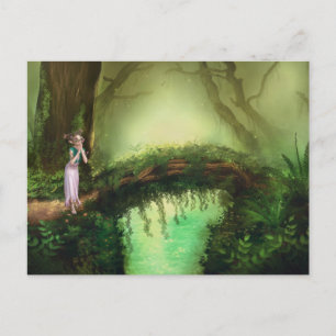 Carte Postale Belle fée d'elfe en Imaginaire Enchanted Forest