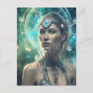 Carte Postale Belle femme Alien spatiale Scifi