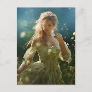 Carte Postale Belle femme blonde dans un pré