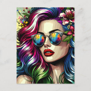 Carte Postale Belle femme dans la ville