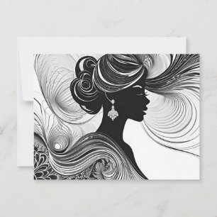Carte Postale Belle Femme moderne afro-américaine enchantée