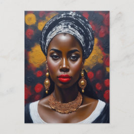 Carte Postale Belle femme noire africaine peint