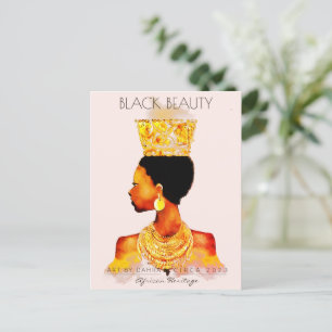 CARTE POSTALE BELLE FEMME NOIRE AFRICAINE REINE OR NECKLACE