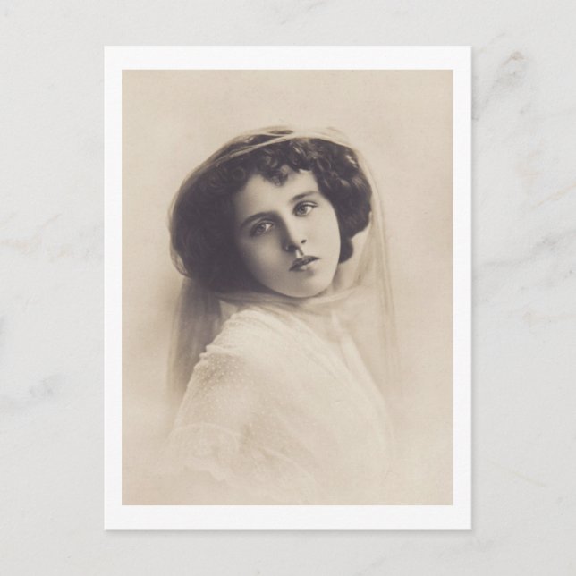 Carte Postale Belle femme romantique Vintage (Devant)