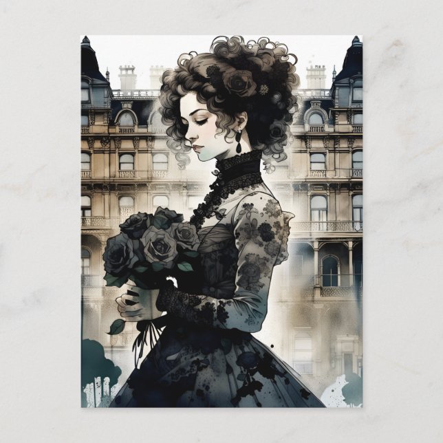 Carte Postale Belle femme victorienne (Devant)