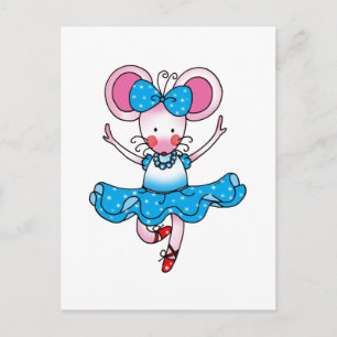 Carte Postale Belle fille de souris ballerine