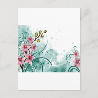 Carte Postale belle fleur psychédélique abstraite