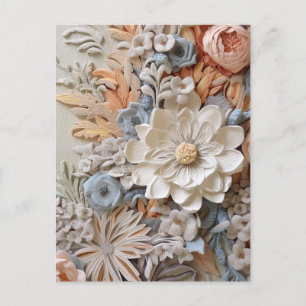 Carte Postale Belle Florale Victorienne Élégante Jolie Fleurs
