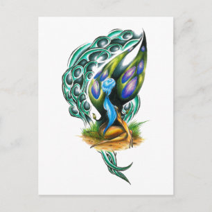 Carte Postale Belle Forêt Celtique Colorée Faery