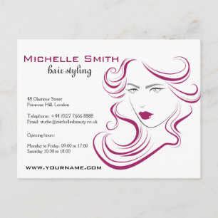 Carte Postale Belle icône fille cheveux violet cheveux coiffure 