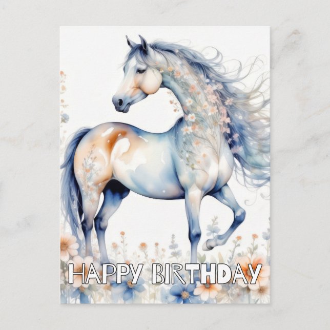 Carte Postale Belle illustration de cheval Majestic (Devant)