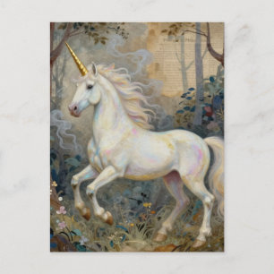 Carte Postale Belle Licorne dans la Forêt