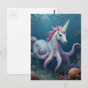 Carte Postale Belle Licorne Fantastique Pieuvre