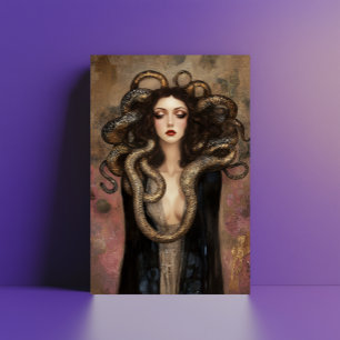 Carte Postale Belle Méduse - Portrait Art Nouveau grec