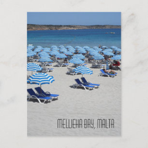 Carte Postale Belle Mellieha Bay Sand Beach Scene Malte