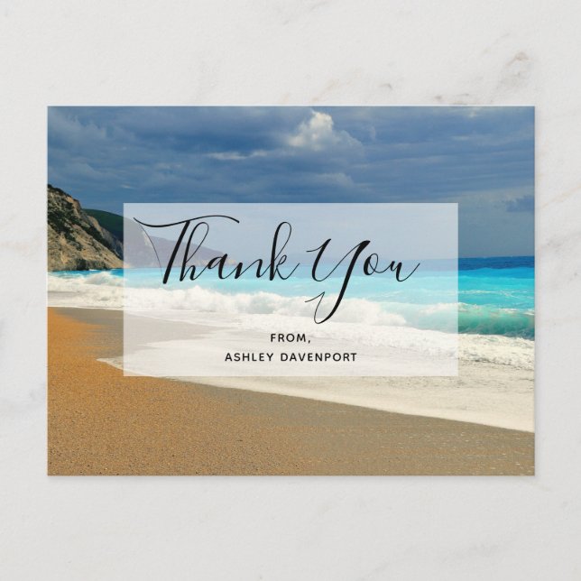 Carte Postale Belle Mer Turquoise Photo Tropical Merci (Devant)