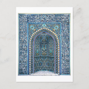 Carte Postale Belle niche de prière en mosaïque bleue en Iran