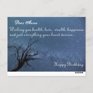 Carte Postale Belle nuit étoilée Joyeux anniversaire