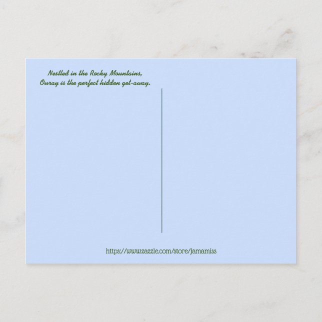 Carte Postale Belle Ouray, Colorado (Dos)