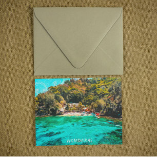 Carte Postale Belle peinture à l'huile tropicale du Honduras