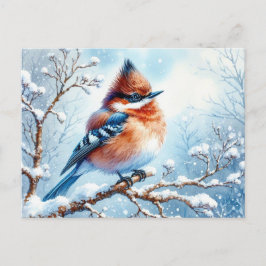 Carte Postale Belle peinture blanche aux oiseaux