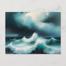 Belle peinture de vagues de l'Océan Bleu