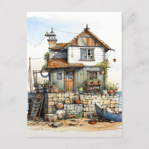 Carte Postale Belle Petite Shopping Balnéaire