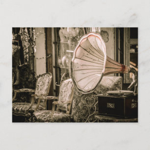 Carte Postale Belle Phonographe antique de style ancien