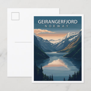 Carte Postale Belle Place Geirangerfjord Norvège Voyage