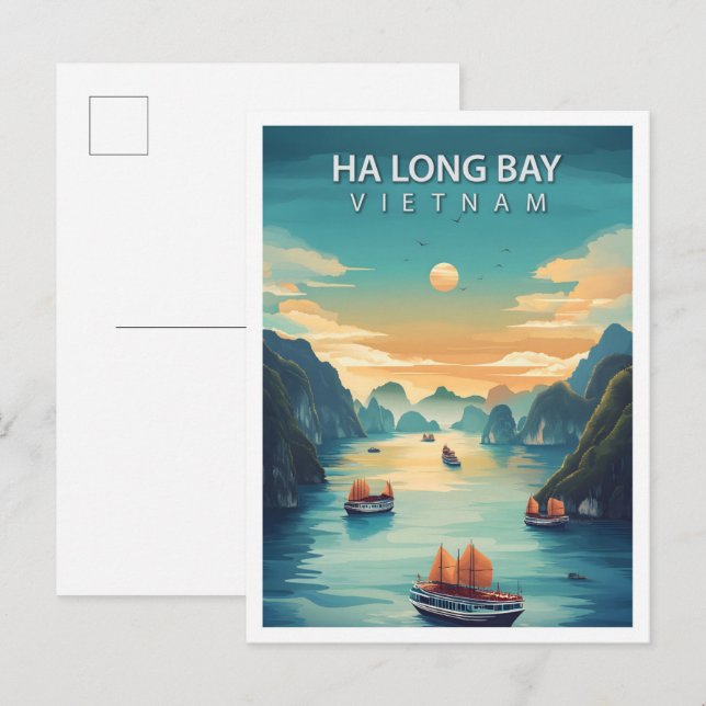 Carte Postale Belle Place Ha Long Bay Vietnam Travel (Devant / Derrière)