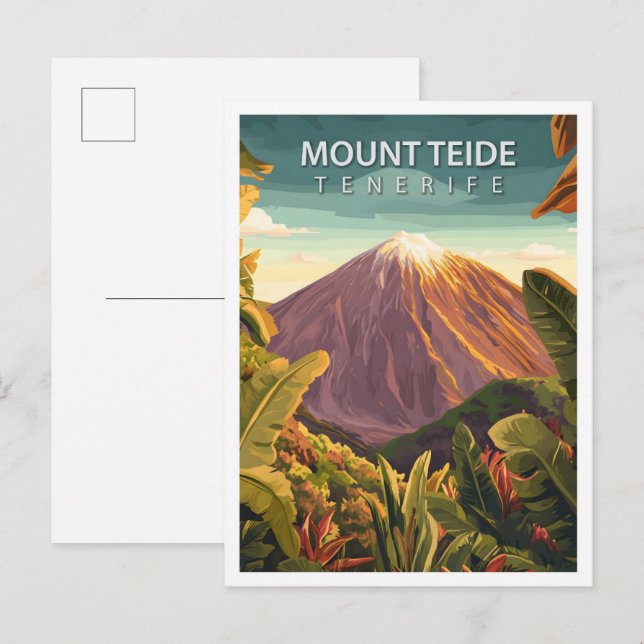 Carte Postale Belle Place Mont Teide Tenerife Voyage (Devant / Derrière)