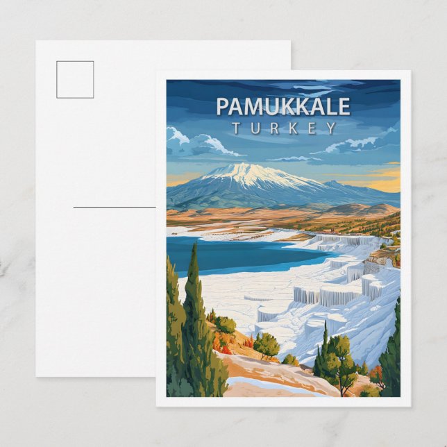 Carte Postale Belle Place Pamukkale Turquie Art Travel (Devant / Derrière)