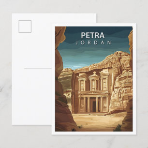 Carte Postale Belle Place Petra Jordan Art Travel