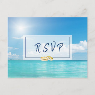 Carte Postale Belle plage Mariage RSVP calligraphie   suite