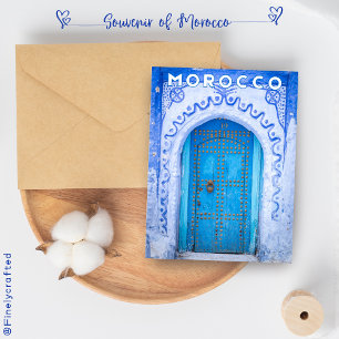 Carte Postale Belle Porte Médina Bleue Chéfchaouen Marocaine