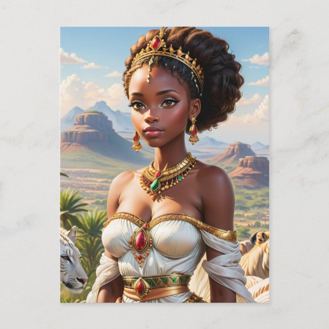 Carte Postale Belle princesse noire africaine (Devant)