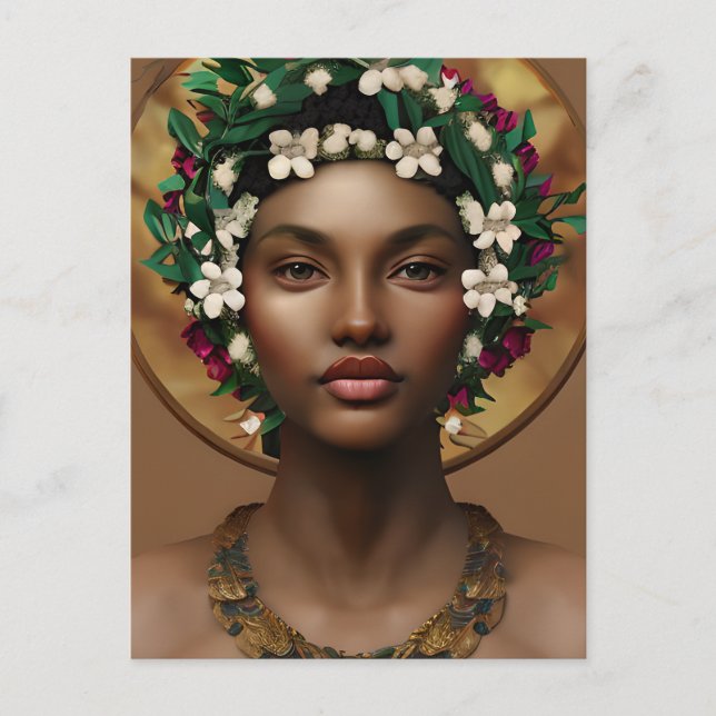 Carte Postale Belle reine afro-américaine (Devant)