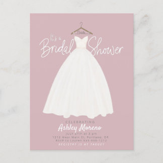 Carte Postale Belle robe Douche nuptiale couleur personnalisable