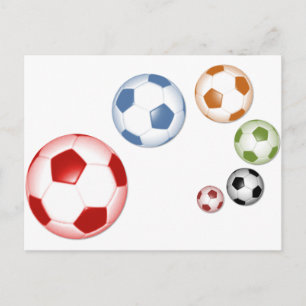 Carte Postale Belle série de ballons de football ou de soccer