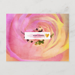 Carte Postale Belle, surréaliste, abstraite, colorée, rose, flor