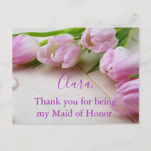 Carte Postale Belle Tulipes Merci Maid of Honor