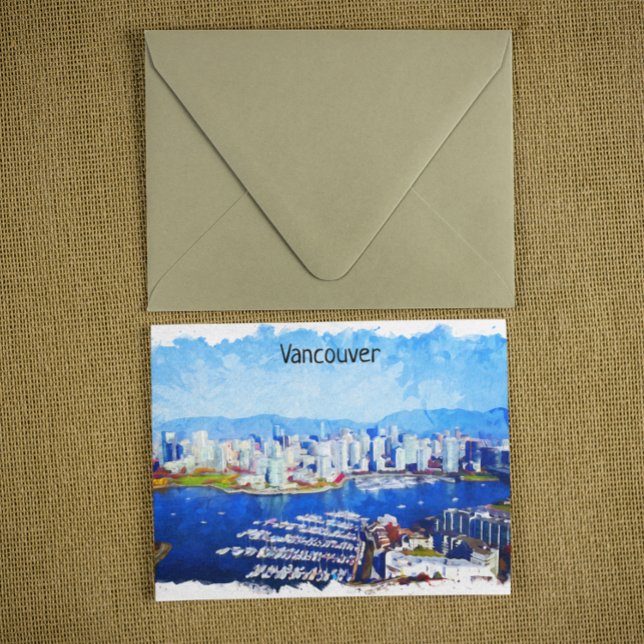 Carte Postale Belle Vancouver Canada City View (Vancouver canada vintage travel postcard)