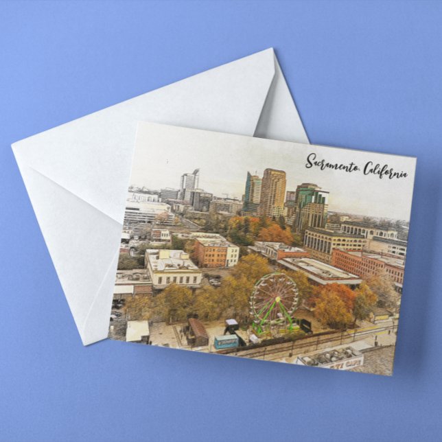 Carte Postale Belle vue de la ville de Sacramento en Californie (sacramento california travel postcard)