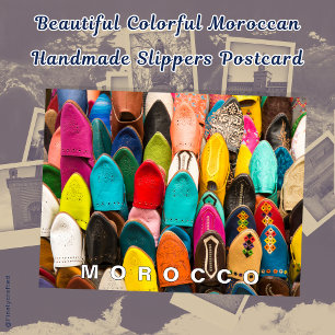 Carte Postale Belles Chaussons Marocains Colorés Fabriqués À La 