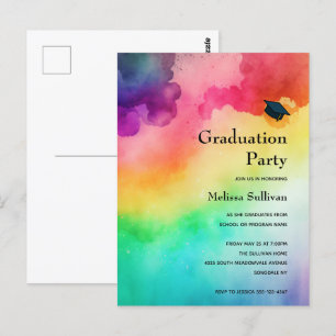 Carte Postale Belles couleurs arc-en-ciel Design abstrait