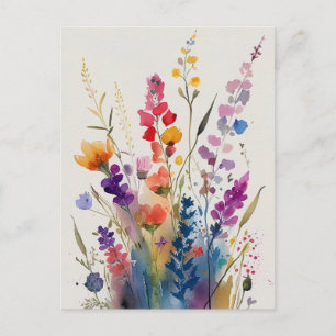 Carte Postale Belles fleurs d'aquarelle