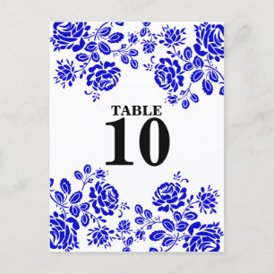 Carte Postale Belles fleurs Royal Blue Table Siège