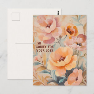 Carte Postale Belles Fleurs Sauvages Douces DÉSOLÉ POUR LA PERTE